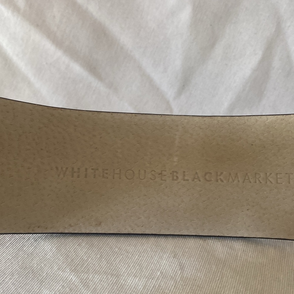 White House Black Market Belt Black with cognac suede/python detail - Picture 4 of 4